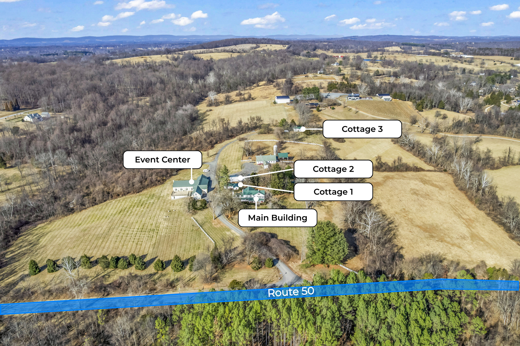 Turnkey Event Center and Cottage Inn on 46 Acres in Middleburg
